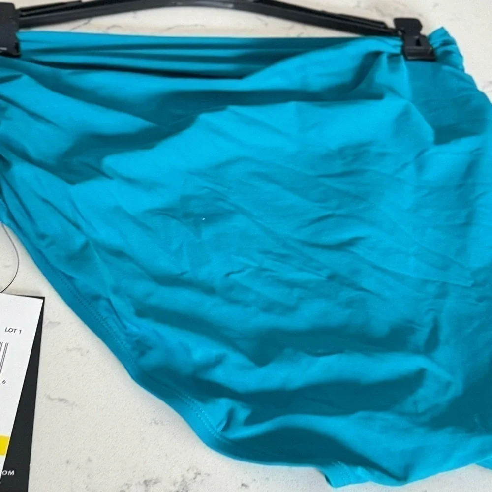 Coco Reef Classic Solids Impulse Rollover Bikini Swim Bottom Blue teal cove